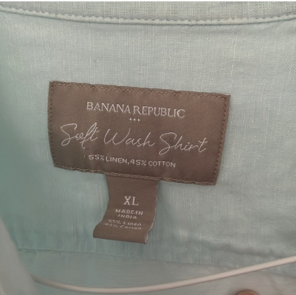Banana Republic Soft Wash Shirt Linen Cotton Blend Size XL - Picture 2 of 3